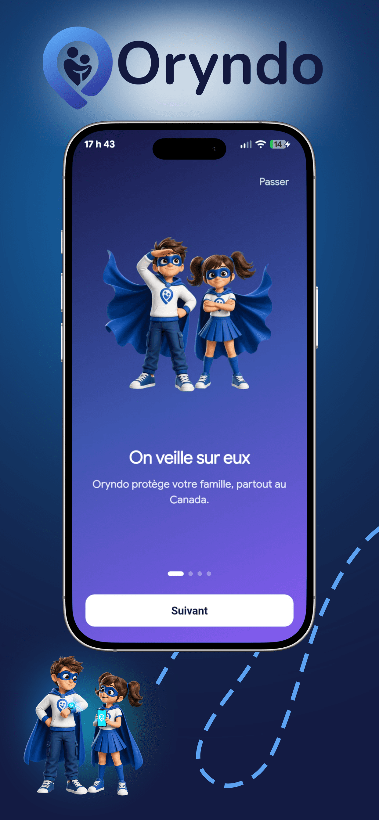 Application Oryndo sur smartphone