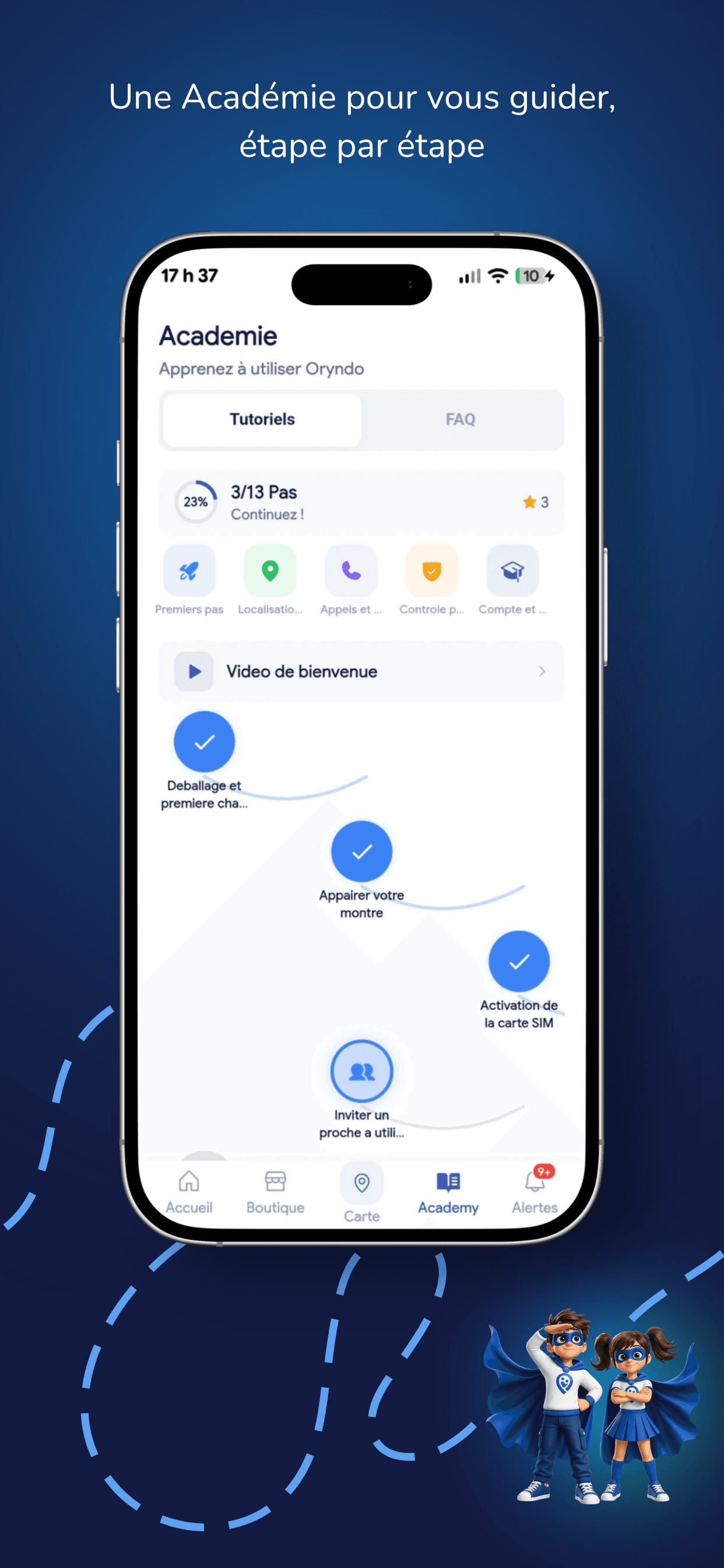 Application Oryndo sur smartphone